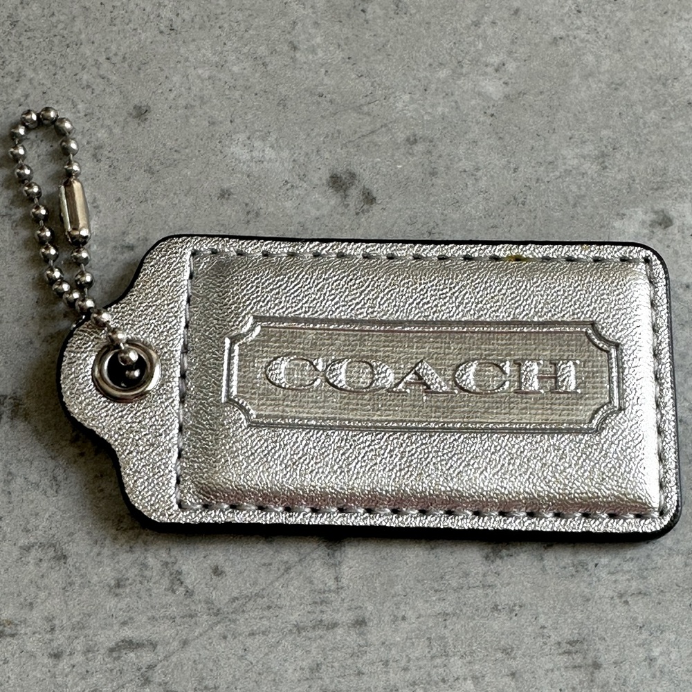 Coach Metallic Silver Large 2” Hang Tag